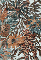 Dark Khaki & Peach Washable Rug