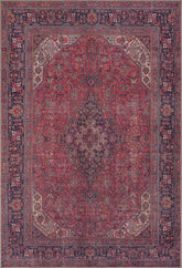 Aesthetic Crimson Red Washable Rug