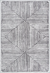 Grey & Black Inkflow Washable Rug