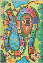 Green & Multicolor Washable Rug