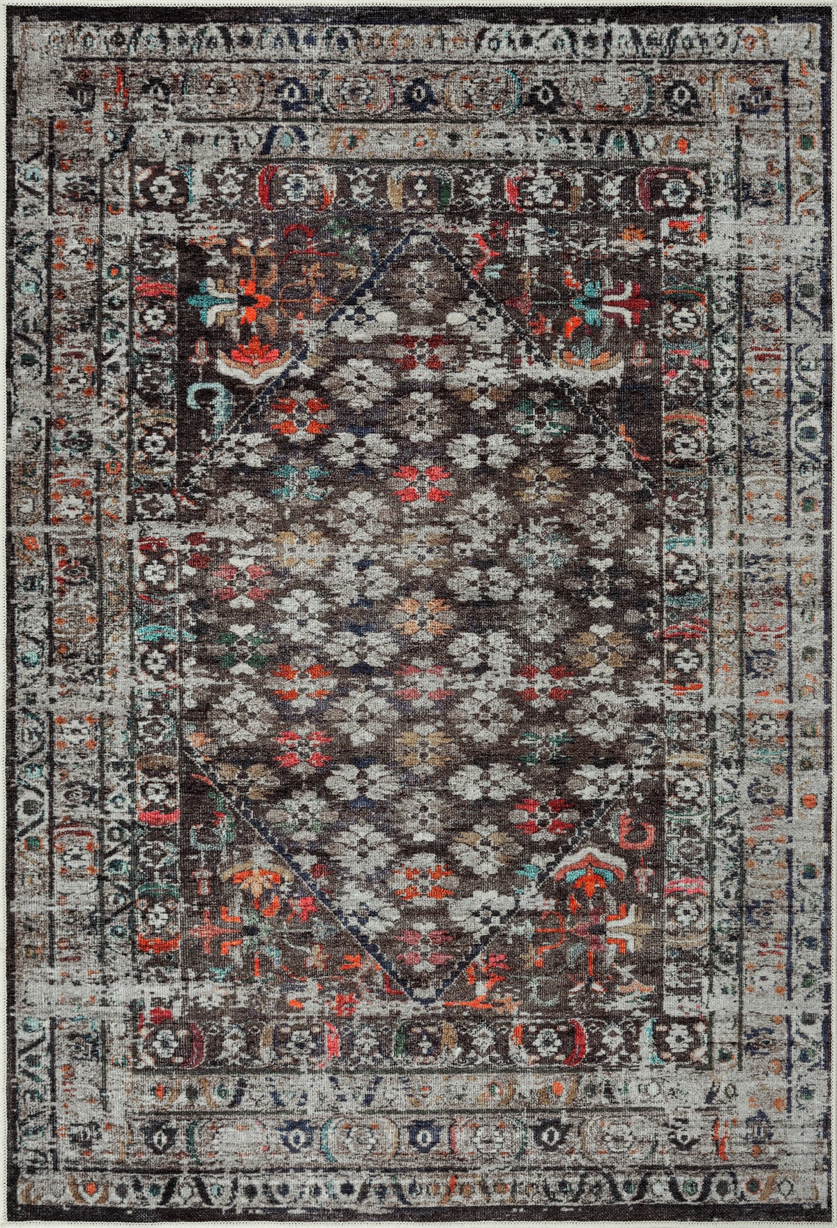 Opal Charcoal Washable Rug