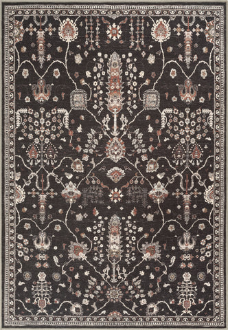 Night Black Washable Rug