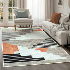 Staircase Greige Washable Rug