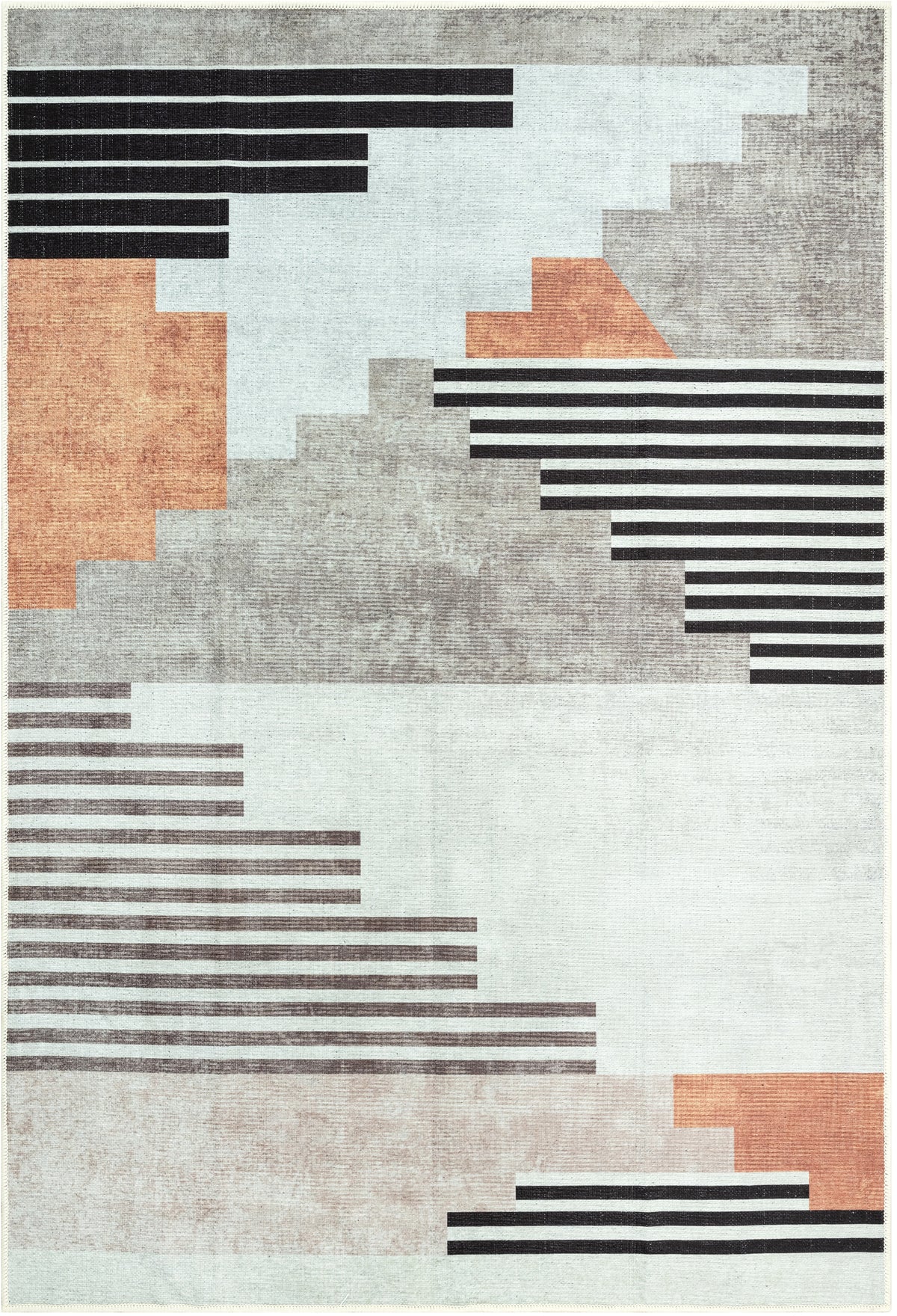 Staircase Greige Washable Rug