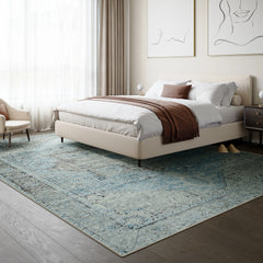 Daylight Blue & Silver Washable Rug