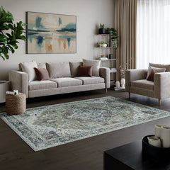 Brook Sage & Blue Washable Rug