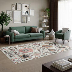 Dusk Beige & Pink Washable Rug