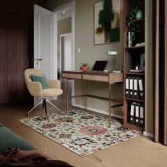 Dusk Beige & Pink Washable Rug