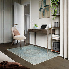 Daylight Blue & Silver Washable Rug