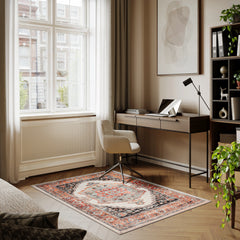 Bright Olive & Pumpkin Washable Rug