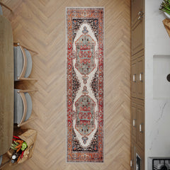 Bright Olive & Pumpkin Washable Rug