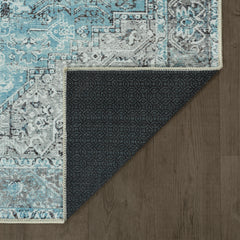 Daylight Blue & Silver Washable Rug