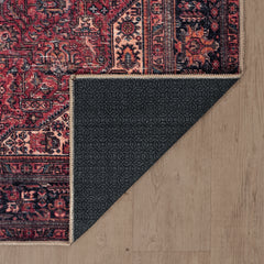 Aesthetic Crimson Red Washable Rug