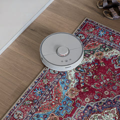 Burgundy Red & Blue Washable Rug