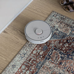 Crimson Red & Navy Washable Rug