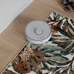 Dark Khaki & Peach Washable Rug