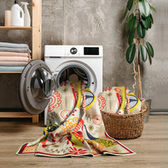 Beige & Multicolor Washable Rug