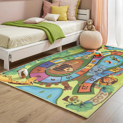 Green & Multicolor Washable Rug