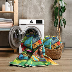 Green & Multicolor Washable Rug