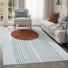 Vintage Globe Washable Rug