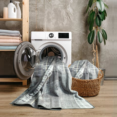 Grey Tartan Washable Rug