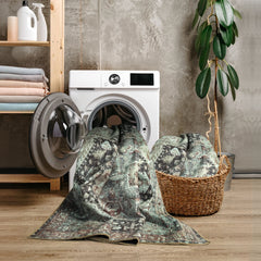 Charcoal & Light Sienna Washable Rug