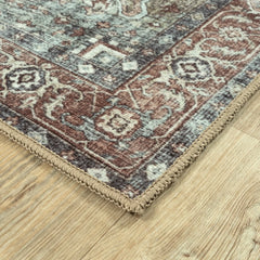 Charcoal & Light Sienna Washable Rug