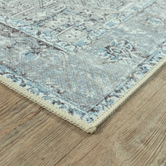 Daylight Blue & Silver Washable Rug