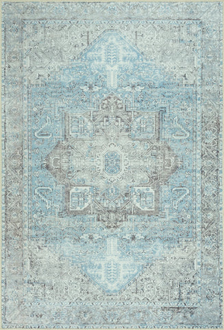 Daylight Blue & Silver Washable Rug