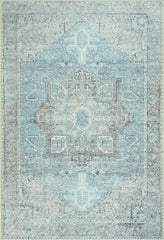 Daylight Blue & Silver Washable Rug