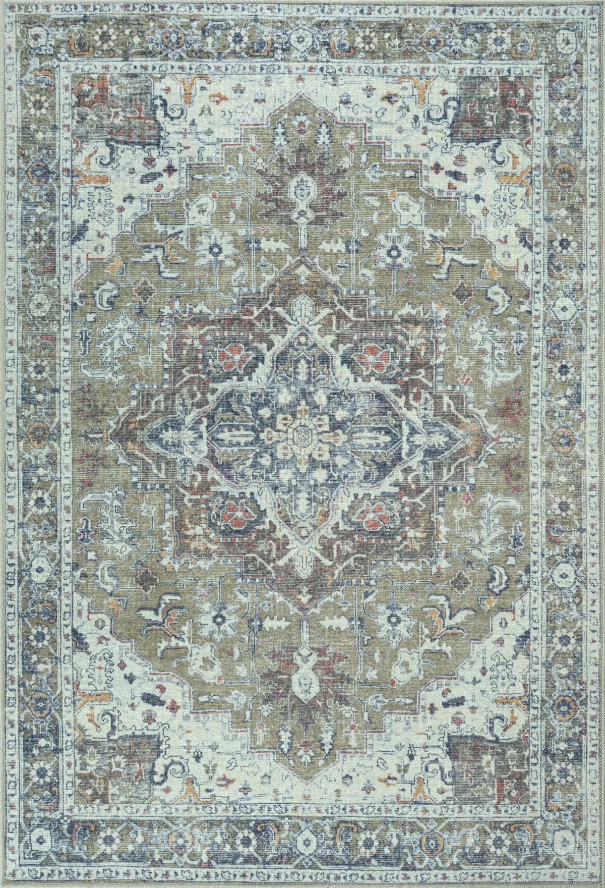 Brook Sage & Blue Washable Rug