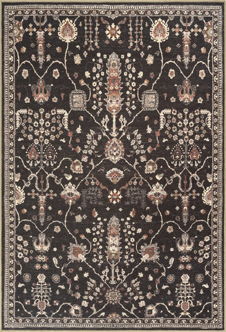Night Black Washable Rug