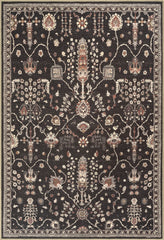 Night Black Washable Rug