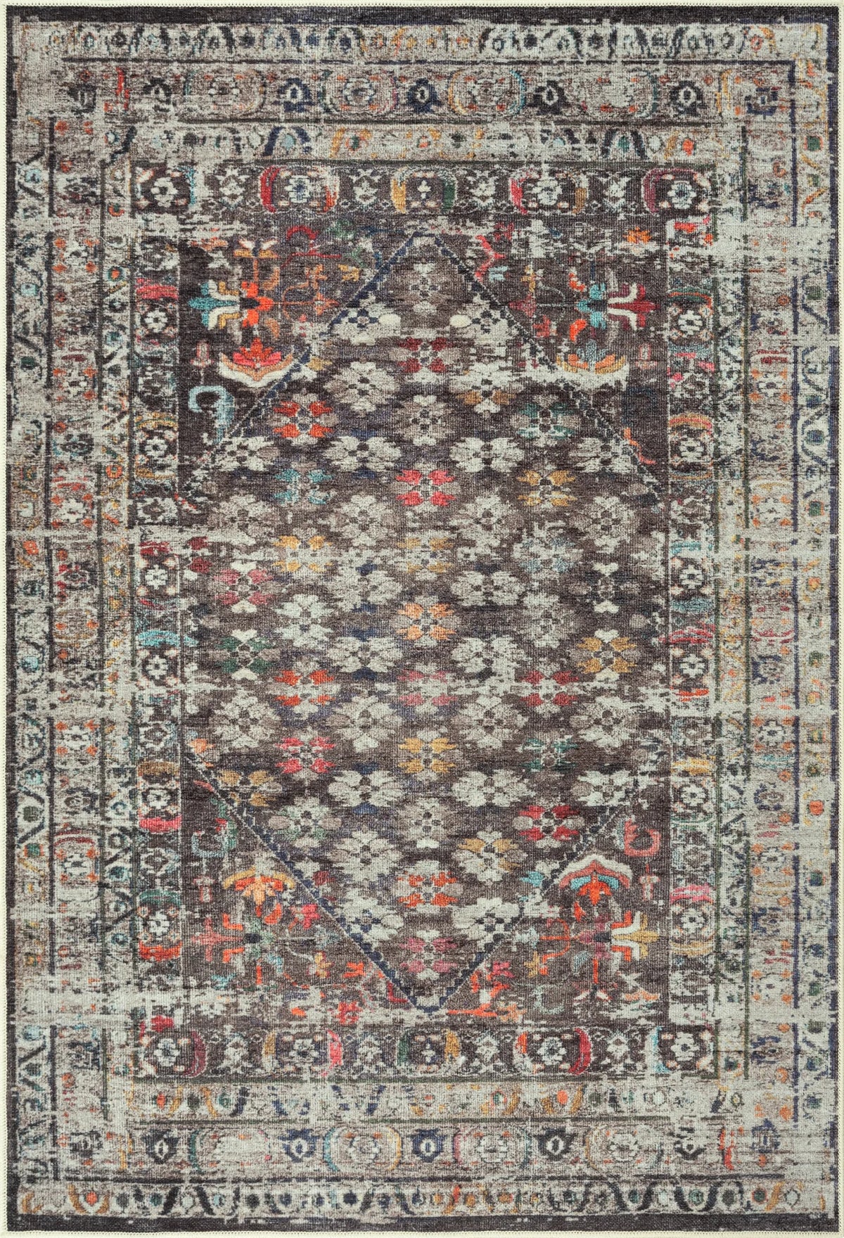 Opal Charcoal Washable Rug