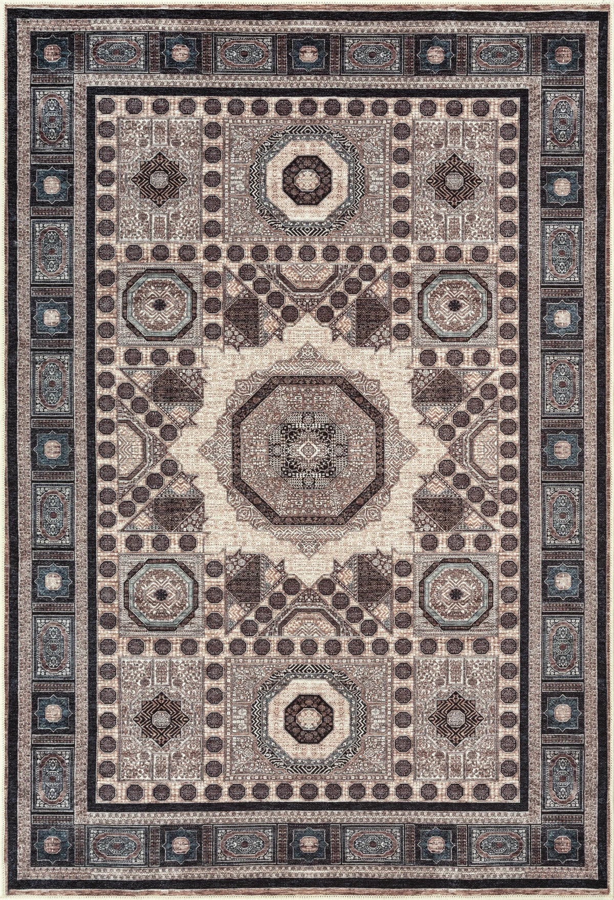 Imperial Brown & Beige Washable Rug